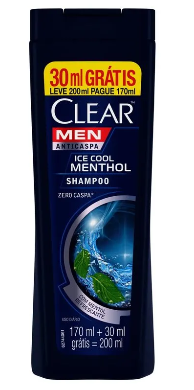 SH CLEAR 200ML MEN ICE COOL MENTHOL L+P- (12)