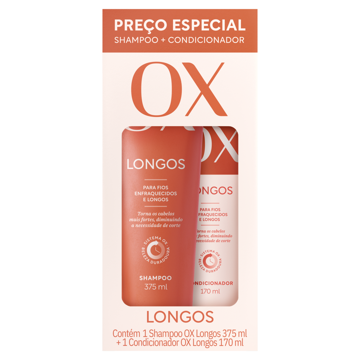 KIT SH 375ML+COND 170ML OX LONGOS (6)