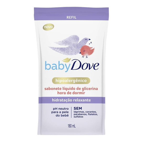 SAB DOVE LIQ BABY 180ML REFIL HORA DORMIR (12)