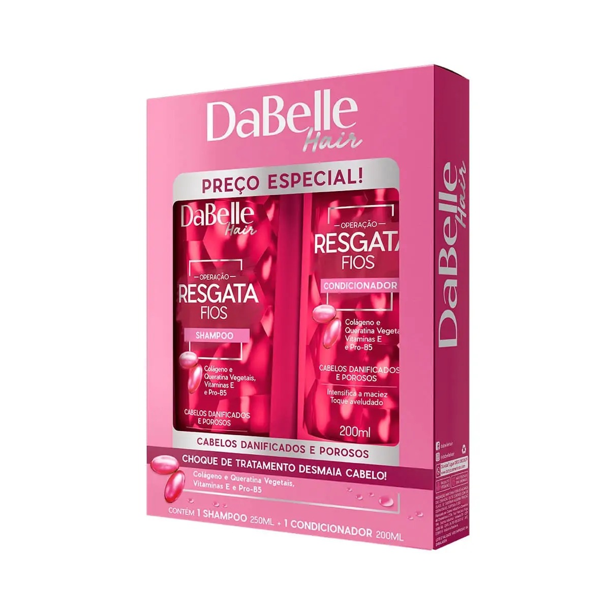 KIT SH 250ML+COND 175ML DABELLE RESGATA FIOS  (12)