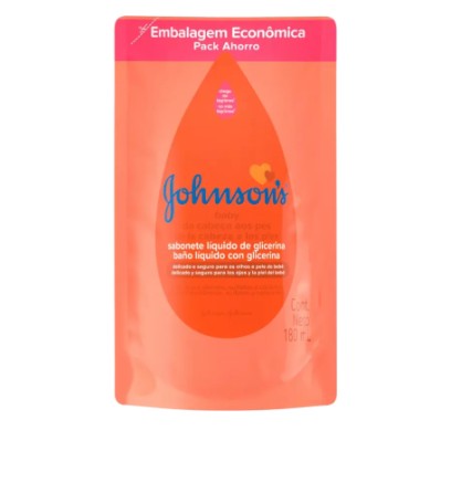 SAB LIQ JOHNSON BABY REFIL 180ML REGULAR GLICERINA GOLD (12)
