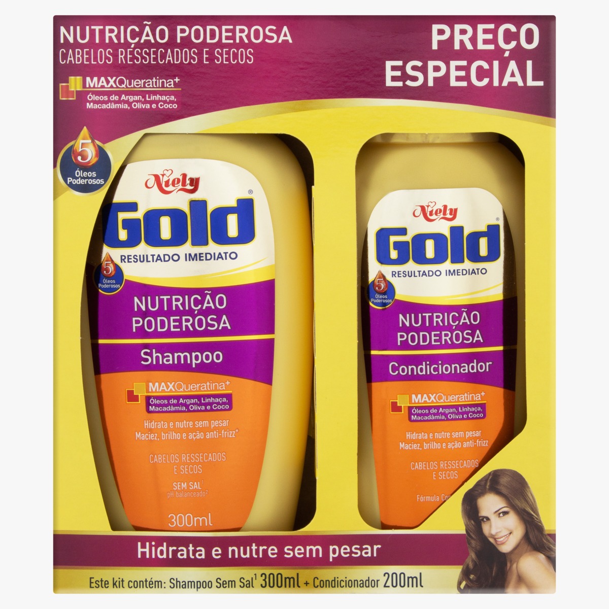 KIT NIELY GOLD SH 300ML+COND 200ML NUTRI PODEROSA (12)