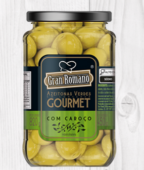 AZEITONA VERDE GRAN ROMANO 450G GOURMET C/CAROCO VD (12)