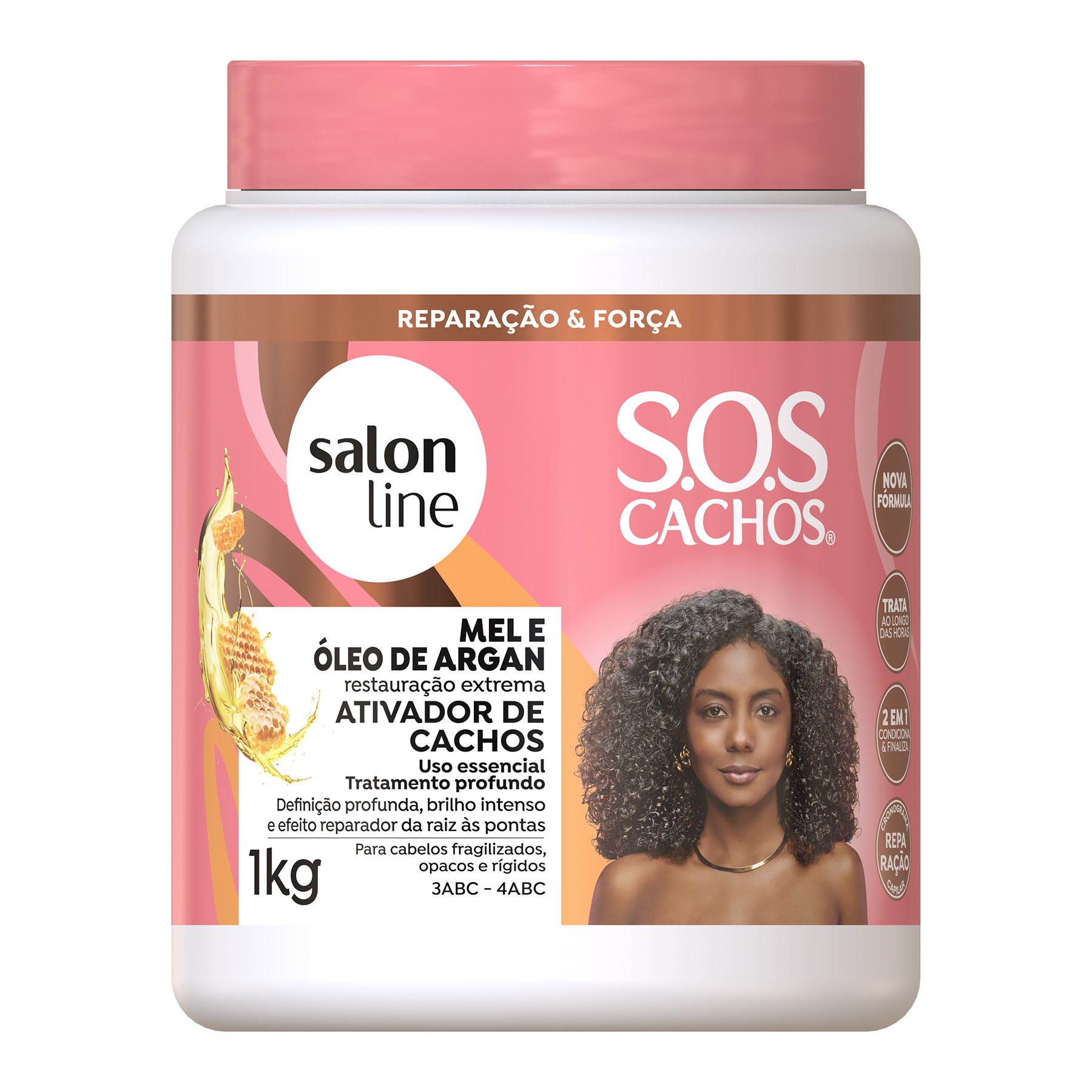 CR PENT SALON LINE 1KG CACHOS SOS MEL OLEO ARGAN (6)