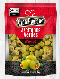 AZEITONA VERDE GRAN ROMANO 80G SC RECHEADA (30)