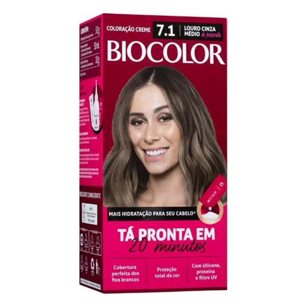 TINT BIOCOLOR 7.1 MK LOURO CINZA MEDIO 20MIN (12)