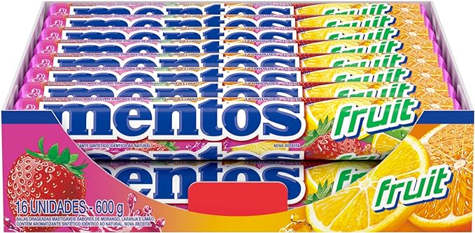 BOMB BALA MENTOS STICK 37,5G FRUTAS DP 16UN (24)