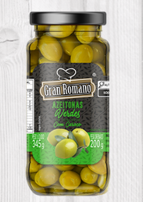 AZEITONA VERDE GRAN ROMANO 200G VD C/CAROCO (12)