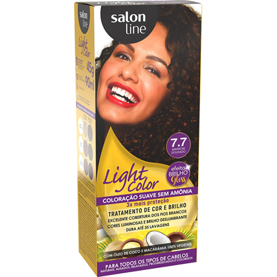 TINT SALON LINE LIGHT COLOR  7.7 MARROM DOURADO (6)